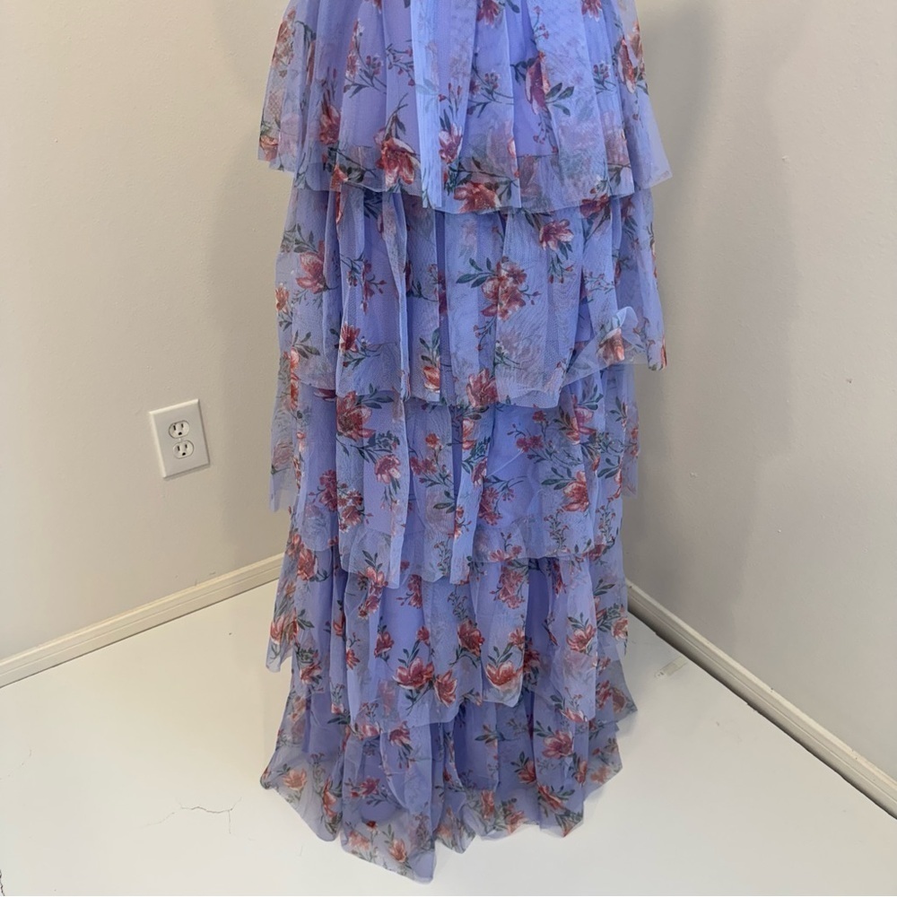 City Studio Tulle Tiered Floral Floral Babydoll Maxi Dress HOCO Gown Wedding 0 - Picture 6 of 13